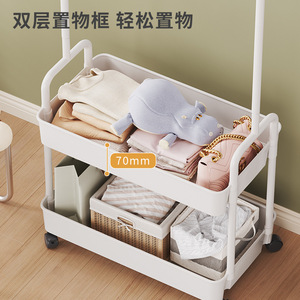 Happy Life <b>Clothes</b> <b>Rack</b> Coat <b>Rack</b> With Wheels Modern Minimalist Storage Organizer Floor Standing Bedroom Clothing <b>Rack</b> - Product Image 3