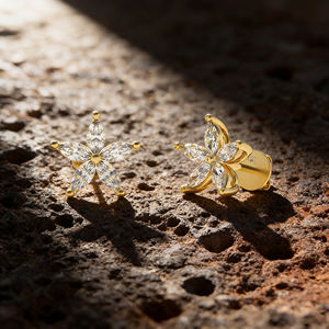 14K Gold Plated Lab Grown Diamond Luxury <b>Earrings</b> for <b>Men</b> Women Anniversary Wedding Party VVS-VS Quality 0.78ct Brilliant Cut - Product Image 2