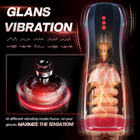Bestseller Masturbator-Cup für Männer Starke Vibration Automatische Masturbationsmaschine Masturbationsspielzeug Teleskopischer Aircraft Cup