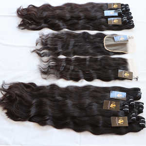 Vente en gros de paquets de cheveux vierges indiens bruts, tissage de cheveux humains de qualité 11a, paquets de cheveux humains vierges péruviens avec fermeture - Product Image 2