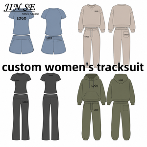 Conjunto Deportivo de Nylon Personalizado de Marca Propia, Sudadera con Capucha y Pantalones, Ropa Deportiva, Envío Rápido, Chándal para Mujer - Product Image 1