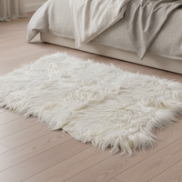 Tapis en fourrure de chèvre véritable à poils longs, blanc naturel, prix de gros, support d'échantillons