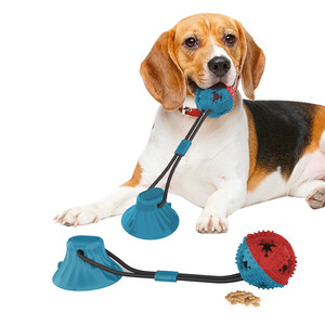 Pelota de Juguete Interactiva de Lujo para Perros con Ventosa, Sonido y Dispensador de Comida, Cuerda de TPR Resistente a Mordidas, Juguete para Cachorros para la Dentición y Molar - Product Image 1