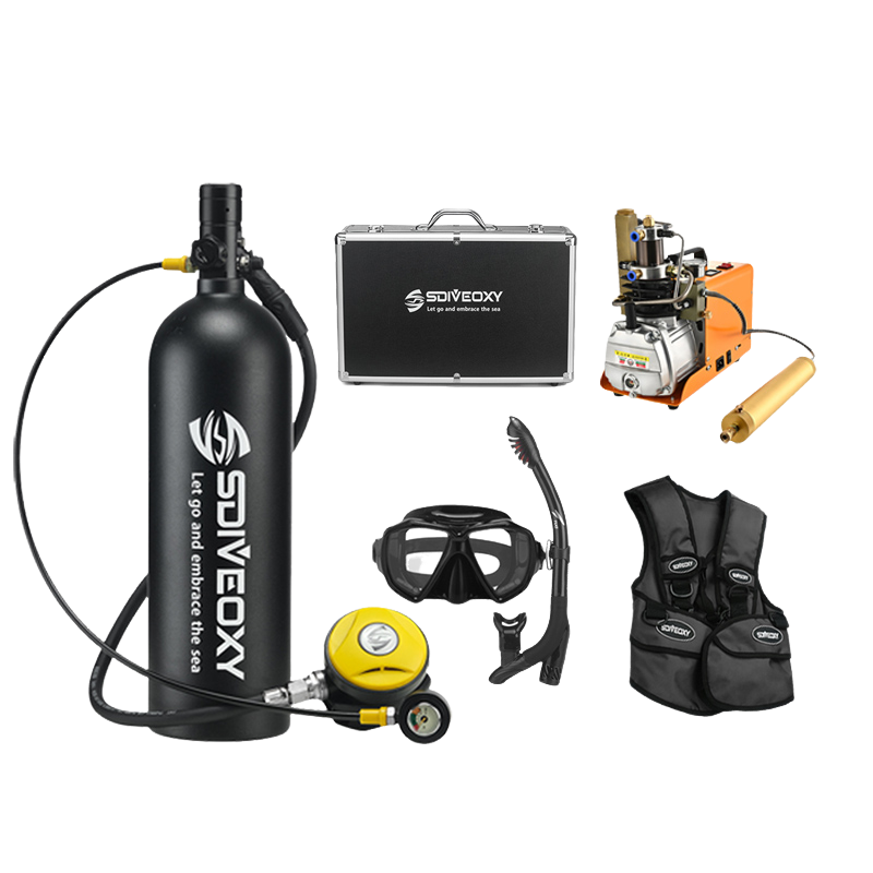 Respirador de botella de buceo 2L negro