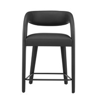 Tabouret de bar moderne en similicuir avec structure en bois, chaise de comptoir sans accoudoirs pour la maison, la salle à manger et le restaurant