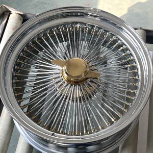 Velg Kawat Lurus Baru 20X8 Inci dengan 100 Jari-jari Standar Triple Gold, Termasuk 2 Spinner Batang dan Adaptor - Product Image 4