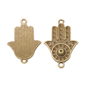 Conector de Mano de Hamsa con Cuentas y Ojo Turco, de Aleación de Zinc, Bronce y Plata Antigua, para Amuletos de Protección y Manualidades - Product Image 4