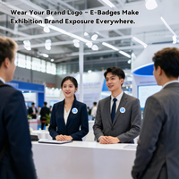Badge électronique intelligent avec écran AI 2026, avec cordon et épingle, badge vidéo numérique pour les employés, les événements scolaires, les expositions