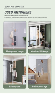 YIJIALE en stock, faible MOQ, porte-vêtements sur pied sans perçage, gain <span class=keywords><strong>de</strong></span> place, pour maison <span class=keywords><strong>de</strong></span> location - Product Image 2