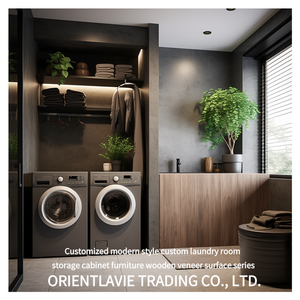 Modern Style Custom Laundry Room Storage Cabinet Furniture Wooden Veneer Surface Series - Product Image 6
