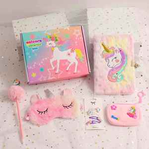 Cute Beautiful Embroidery Private Diary Notepad Fluffy Notebook Hair Clips Keychain <b>DIY</b> Journal <b>Kit</b> for Girls - Product Image 1