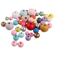 Perles personnalisées colorées en bois peint à l'eau, quincaillerie pour meubles, pièces en bois écologiques et artisanat DIY pour la décoration intérieure