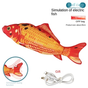 Jouets électriques USB en gros pour animaux de compagnie, jouets en peluche interactifs pour enfants, chantent et parlent, imitant les poissons <span class=keywords><strong>qui</strong></span> sautent, blagues et farces pratiques - Product Image 4