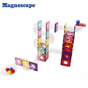 Magnescape-bloques de construcción de plástico magnético para niños, 160 piezas, pista de carreras, canicas, baldosa con bola - Product Image 6