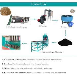 100-200t basınç hidrolik tipi hindistan cevizi küp kömür Shisha barbekü briket yapma makinesi ürün hattı - Product Image 6