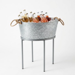 Galvanized Metal for Bucket with Stand for Party and Wedding Use Eco-Friendly Wholesale - Product Image 1