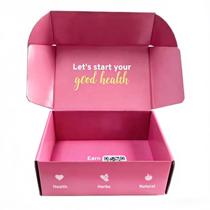 Boîtes d'expédition en carton rose écologiques et recyclables pour l'emballage d'abonnements de produits de beauté et de soins de la peau - Product Image 1