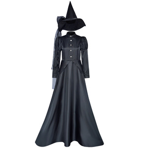 Costume de sorcière méchante tendance pour femme adulte, robe longue avec chapeau, déguisement d'Halloween, costumes de films et de séries TV - Product Image 2