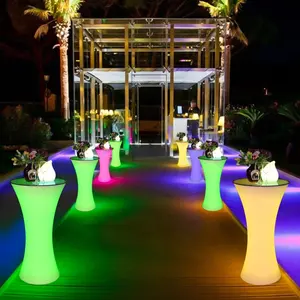 2022 LED אור בר ריהוט קוקטייל שולחן סט לילה מועדון שולחן למסיבה