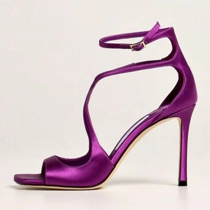 Sandalias de Tacón de Aguja de Satén de Lujo, Zapatos de Fiesta de Diseñador para Mujer - Product Image 2