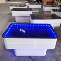 Vente en gros de tables de bar central lumineuses pour discothèque et whisky mobilier pour club de nuit lounge ensemble de tables basses avec miroir LED Infinity KTV