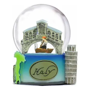 OEM Customization Italy Snow Globe Of Rome Colosseum Pisa And Venice 65mm Italy Rome Snow Globe