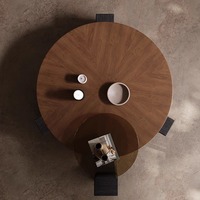 Table basse de salon minimaliste moderne italienne, design circulaire, petite taille, style chinois, luxe léger pour la maison