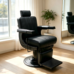 Chaise <span class=keywords><strong>de</strong></span> salon noire <span class=keywords><strong>de</strong></span> style urbain avec surpiqûres côtelées, base sur pieds tout noire et repose-pieds rainuré. - Product Image 3