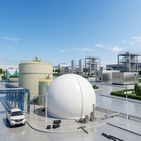 Réservoir de stockage de gaz à double membrane GERUI GRLDSQG-750 750m pour le stockage de biogaz, anti-âge, intégré, avec équipement de gonflage inclus