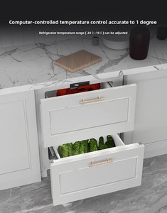Réfrigérateur encastrable horizontal de luxe BC/BD-68WQB/122L à refroidissement par air et dégivrage automatique, petit réfrigérateur dissimulé sous comptoir - Product Image 3