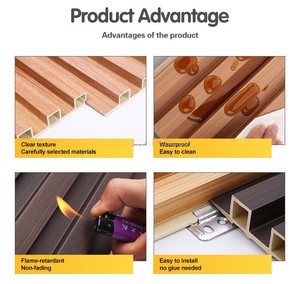 Panel de Techo y Pared Compuesto de PVC Resistente al Agua, Panel de <span class=keywords><strong>Madera</strong></span> Coextruido, Fácil de Instalar - Product Image 2