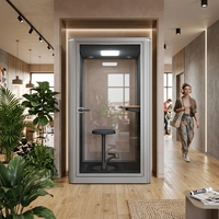UNIBOOTH Cabine insonorisée robuste en aluminium 30 dB, ignifuge ISO 23351, à montage rapide, pour espace de coworking et studio, vente en gros