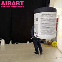 Costume gonflable personnalisé en forme de bouteille ou de canette pour événements extérieurs et défilés