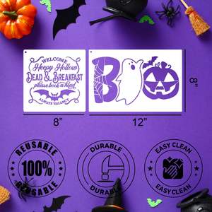 Large Halloween Stencil Boo Trick or Treat Bats <strong>Hocus</strong> <strong>Pocus</strong> Drawing Templates for Wood Sign Doormat T-<strong>shirt</strong> Porch Wreath Decor - Product Image 2