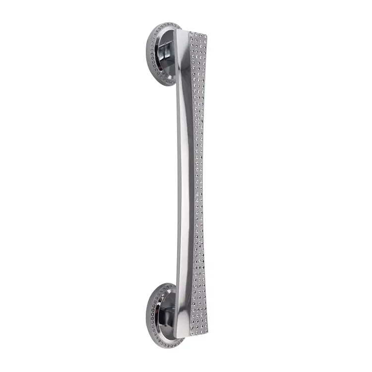 Glass Handle Interior Glass Door Parts Zamak Pull Handles With Chrome Plated