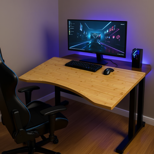 Tablero de Escritorio de Bambú de 39.4''x23.6''x1'' para Juegos, Diseño de Mesa Único para Gamers - Product Image 2