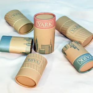 Biodegradable Cardboard Oval Deodorant Paper Tube Custom Logo Lip Balm Lip Gloss Push Up Paper Tube