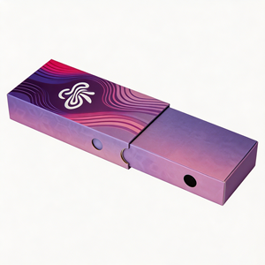 Cajas de embalaje deslizantes laminadas brillantes de primera calidad con cierre a prueba de niños y manipulaciones para set de brochas de maquillaje y sombras de ojos - Product Image 1