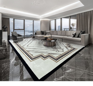 Tapis moderne fait main en laine, abstrait, rectangulaire, à poils coupés, lavable, adapté à un usage commercial, domestique ou de <span class=keywords><strong>bureau</strong></span> - Product Image 2