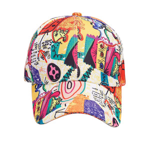 Casquette de baseball sportive à 6 panneaux avec impression <span class=keywords><strong>graffiti</strong></span>, nouvelle conception, imperméable, pare-soleil, visière incurvée, structurée - Product Image 4