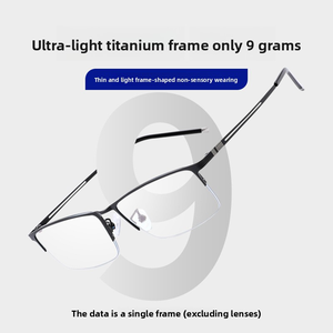 <span class=keywords><strong>Gafas</strong></span> Bluelight de negocios Ultraligeras <span class=keywords><strong>Comprar</strong></span> <span class=keywords><strong>gafas</strong></span> graduadas en línea Medio marco <span class=keywords><strong>Gafas</strong></span> de <span class=keywords><strong>lectura</strong></span> con marco óptico de titanio - Product Image 3