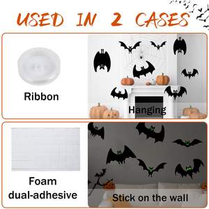 <b>Halloween</b> Party <b>Decorations</b> Cross-Border Black Bat Pendant <b>Tree</b> Hanging Charm Plastic Bat Ornament for Festive Decor - Product Image 2