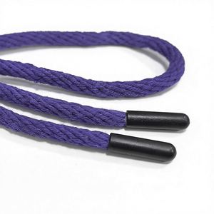 Cordon de taille tressé en pur coton violet personnalisé pour pantalon, cordon de capuche, vente directe d'usine de vêtements - Product Image 1