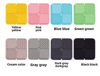 Tapis de léchage rectangulaire moderne, mignon et élégant pour chiens et chats, pliable, en silicone de qualité alimentaire, avec ventouse, étanche et écologique