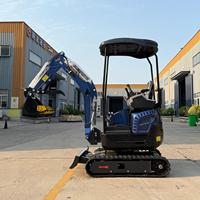 Mini-excavatrice compacte de 1,5 tonne avec cabine AC en option, bras pivotant latéral hydraulique, petite pelle sur chenilles pour jardinage et agriculture