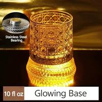 360 °   Verre à whisky rotatif avec lumière LED, verres à whisky rotatifs lumineux, verre à whisky avec éclairage LED
