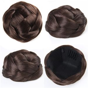 Perruques de style droit en fibre synthétique haute température pour femmes avec extensions de cheveux à bouton pression Chic <span class=keywords><strong>Chignon</strong></span> Design - Product Image 5