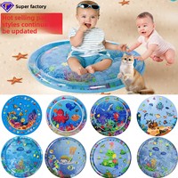 Tapis à ramper pour bébé tortue gonflable en plastique Injection d'eau Pat tapis ventre temps coussin peluche pour bébé