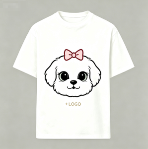 Cute Cartoon <b>Dog</b> Print Women's T-<b>Shirt</b> Crew Neck Short Sleeve Regular Fit 100% Cotton Breathable All Seasons Style - Product Image 2