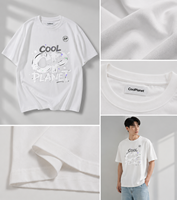 T-shirt Homme Oversize Col Rond Épaules Tombantes 100% Coton 260 GSM Streetwear Vierge Personnalisable Logo TM5007